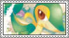 A stamp of Snivy from Pokémon.